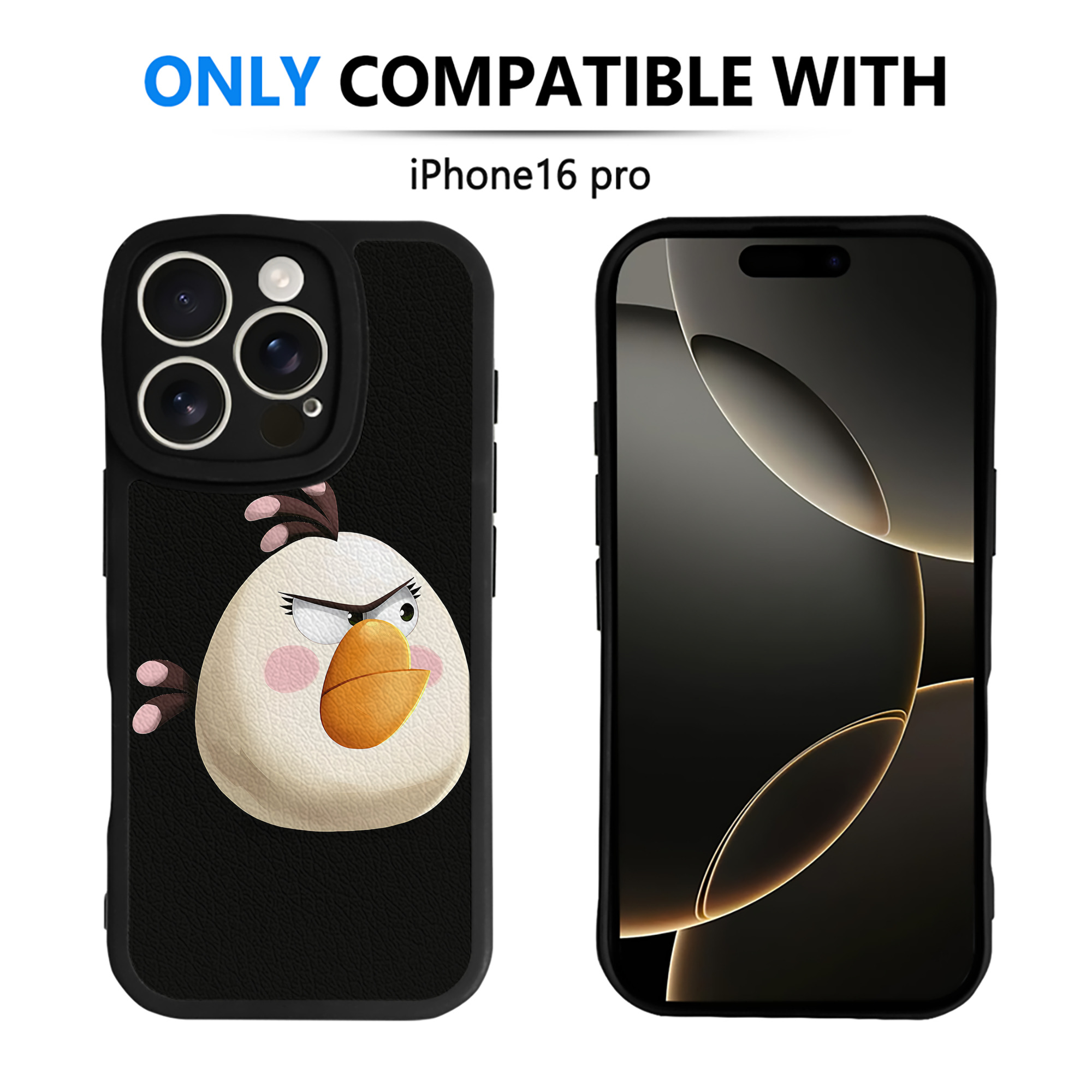 （画像用） Angry Birds アングリーバード 【iPhone 16シリーズ対応】シリコンスマホケース（レザー調） 材質：シリコン
